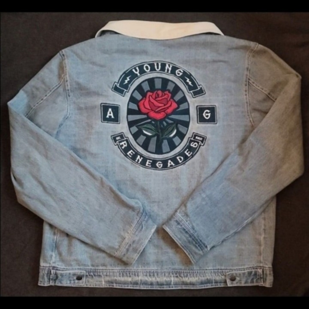 All Time Low Alex Gaskarth Young Renegades Rose Denim Jacket *Limited Edition*